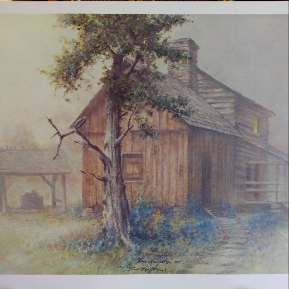 Ben Hampton artist print. "Daybreak at Chota. Stamped and signed. 1987.